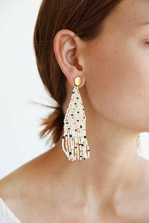 Annie Beaded Fringe Earring.