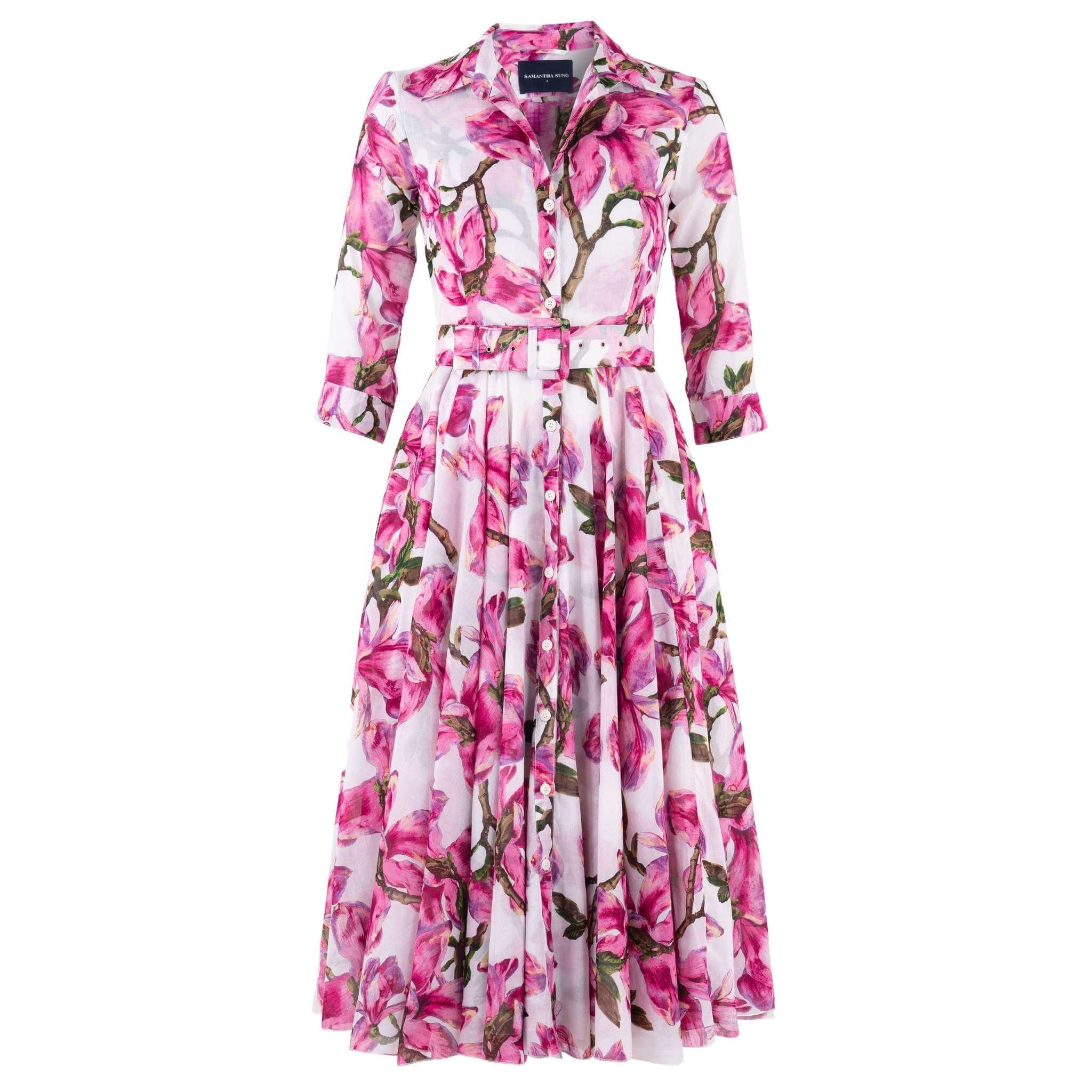 Aster Dress Magnolia Blossom White Pink Dress