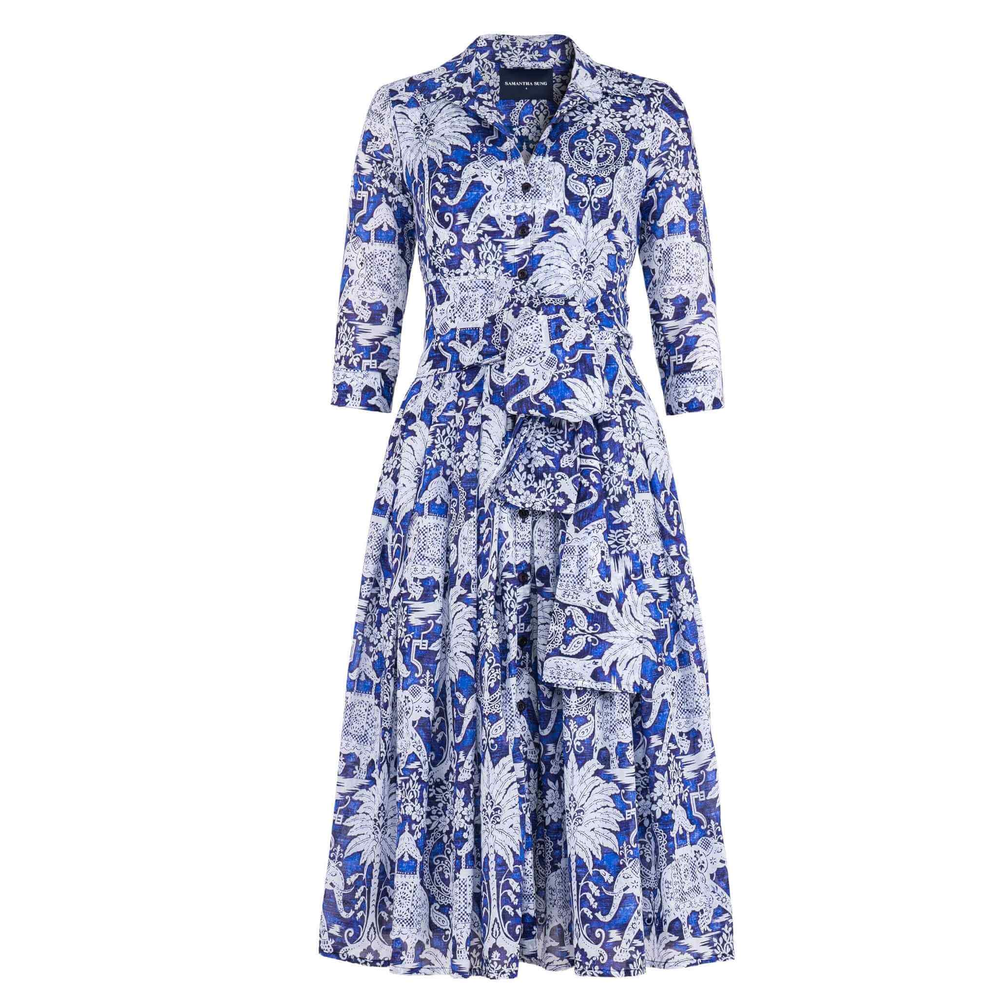 Audrey Dress #4 Elephant Bandana Cobalt Blue Dress