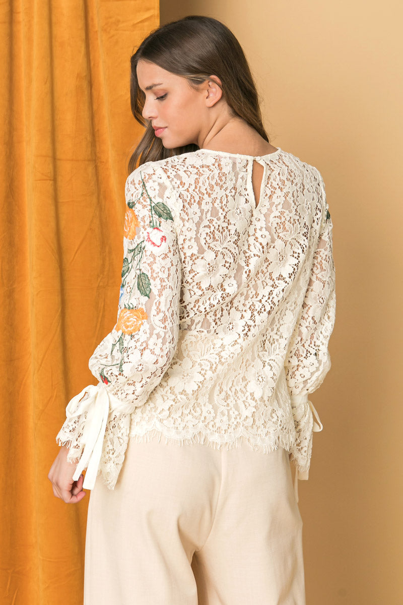 EMBROIDERED LACE TOP - MaraFormigone