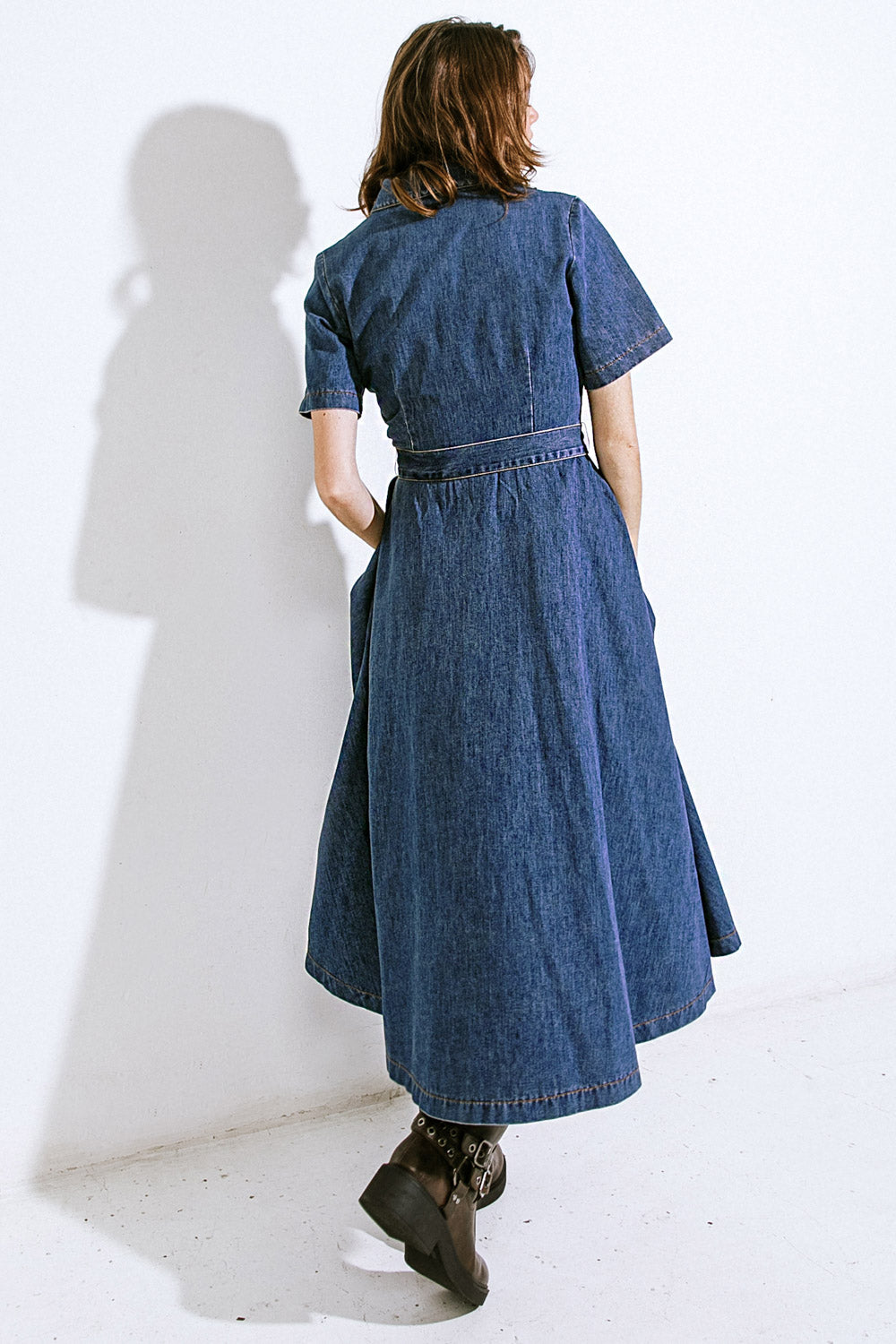 DAY IN THE LIFE DENIM MIDI DRESS - MaraFormigone
