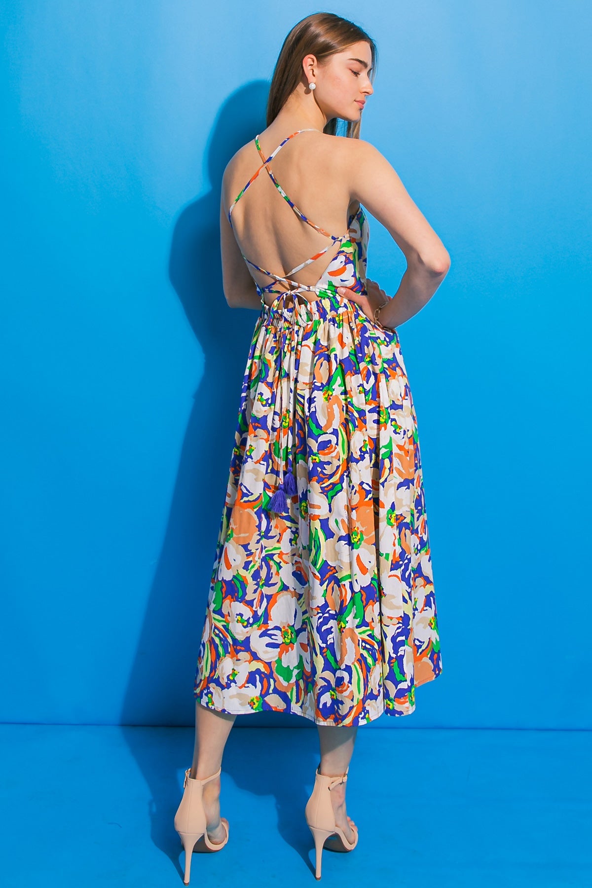 VESTIDO MIDI DE POPELINA SWING ME AROUND