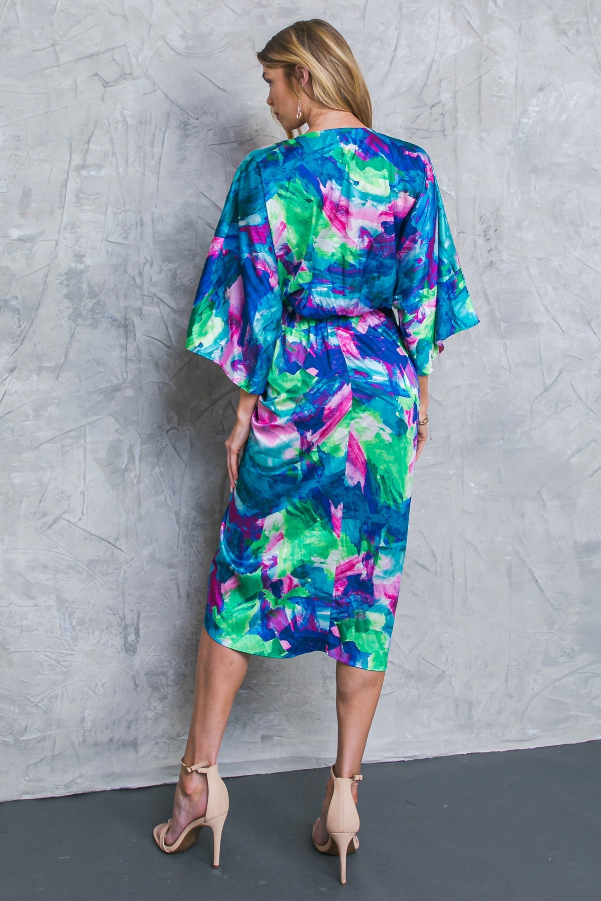 ON THE HORIZON WOVEN SATIN MIDI DRESS - MaraFormigone