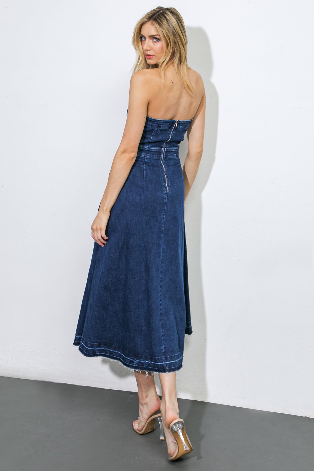 HERE GOES NOTHING DENIM MIDI DRESS - MaraFormigone