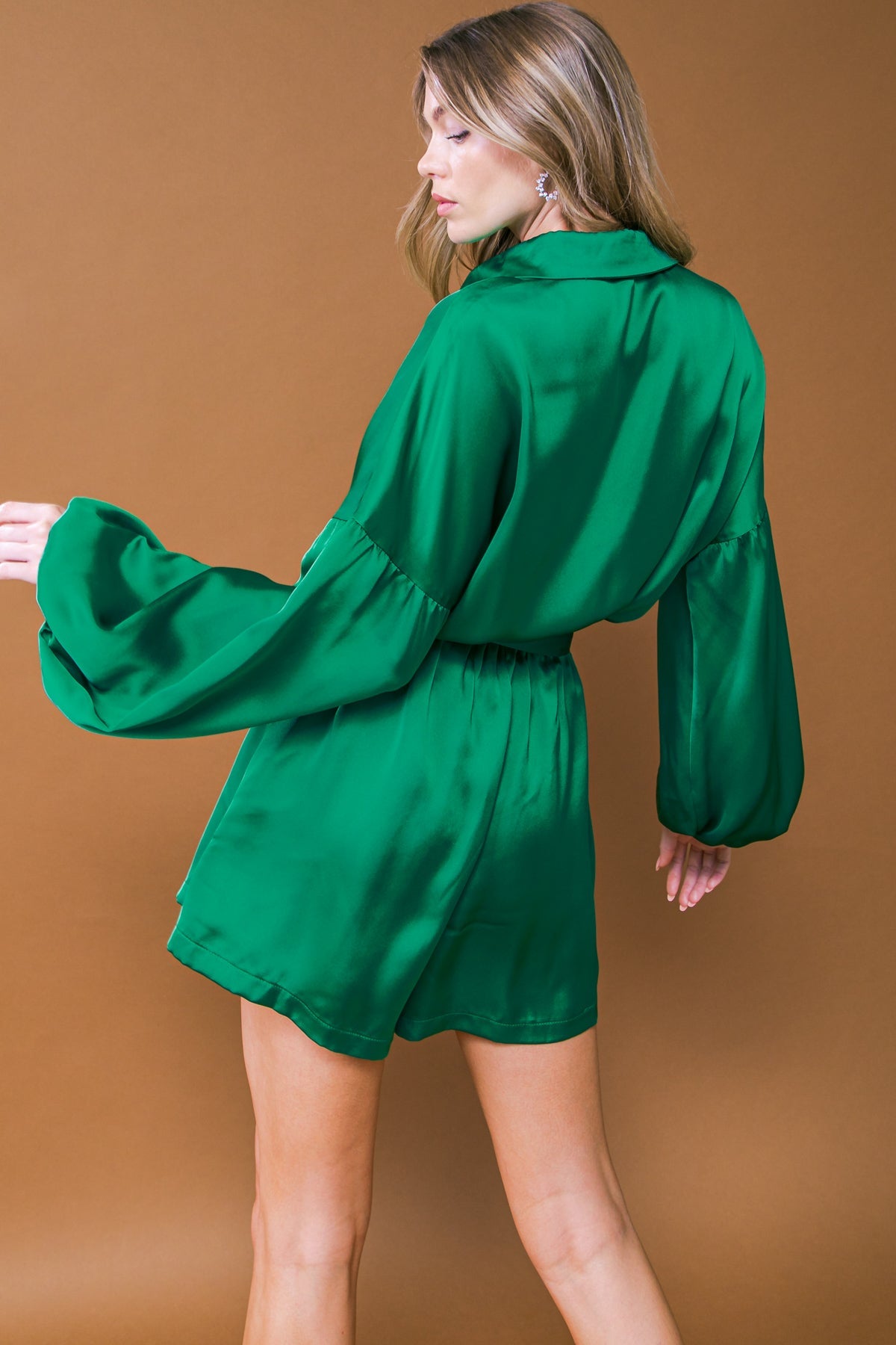 CELEBRATION TIME WOVEN SATIN ROMPER - MaraFormigone