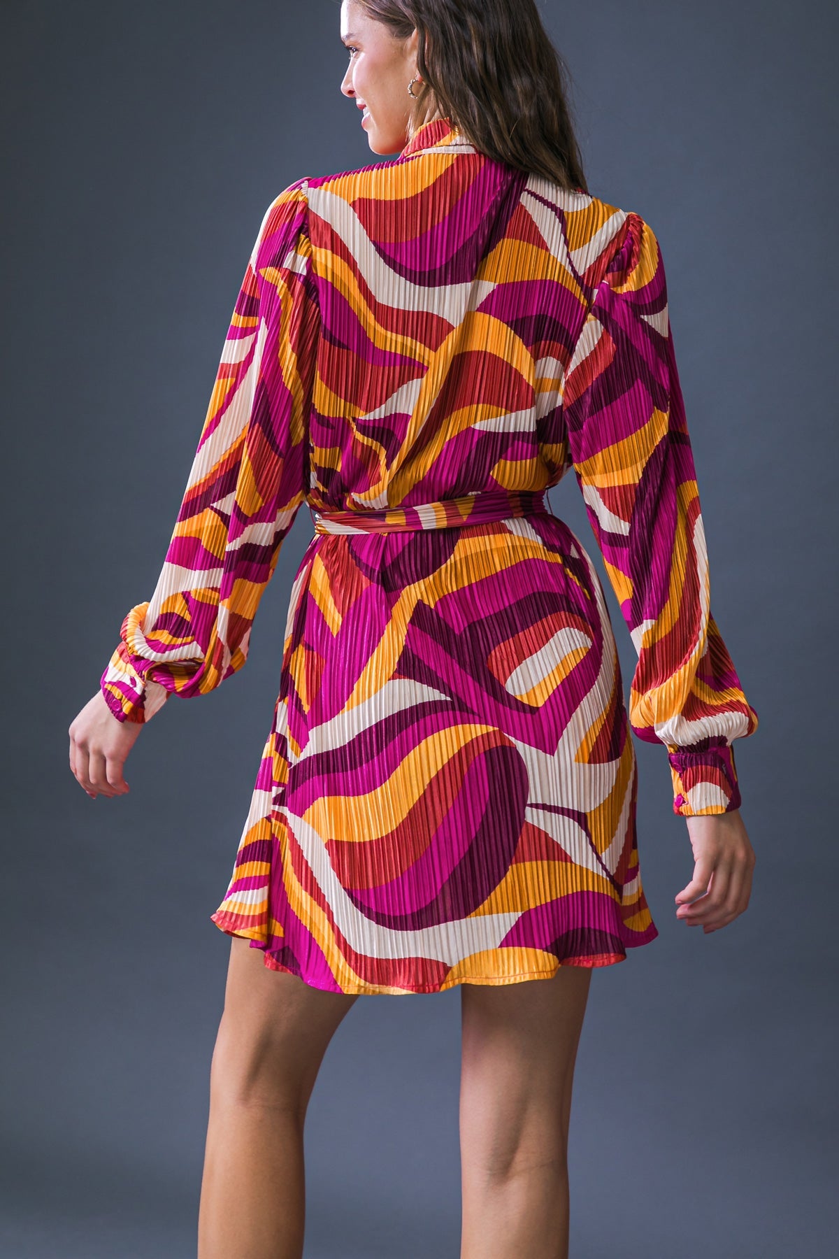 GET ON BOARD WOVEN PLISSE MINI DRESS - MaraFormigone