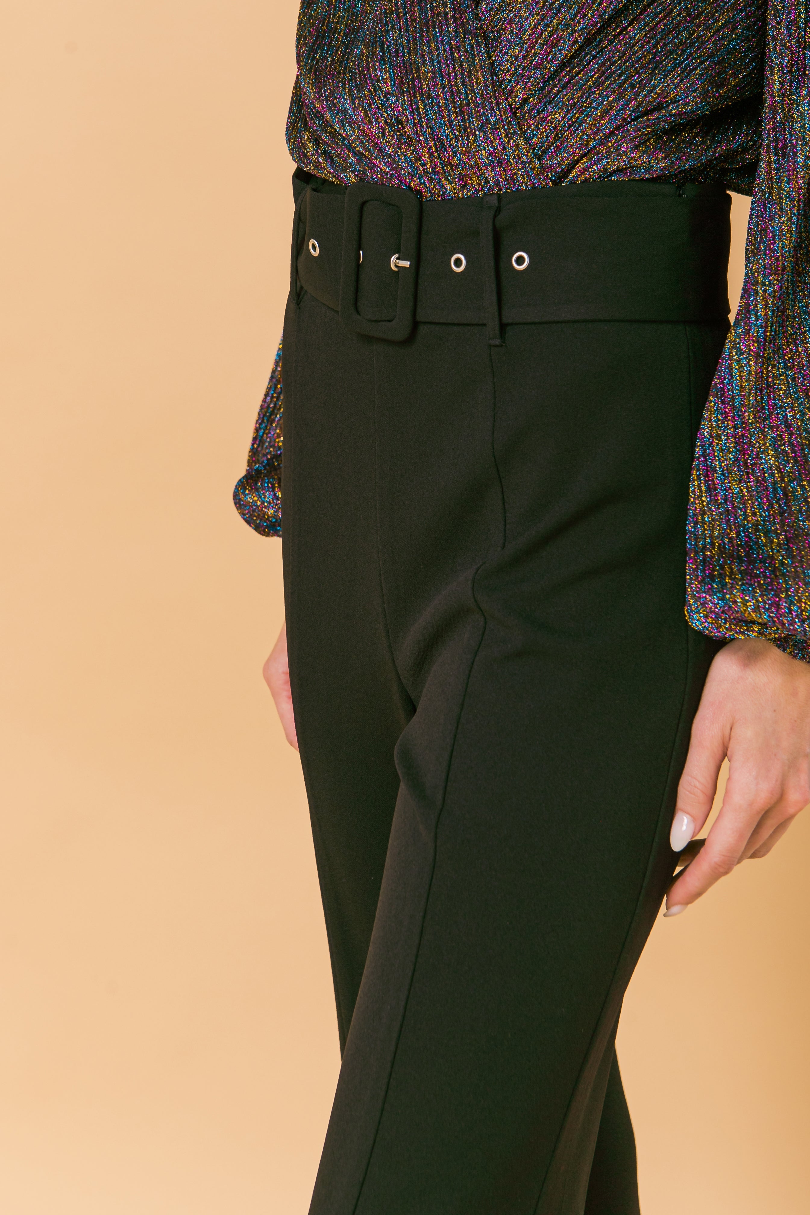 COUNTDOWN THE HOURS WOVEN FLARED PANTS - MaraFormigone