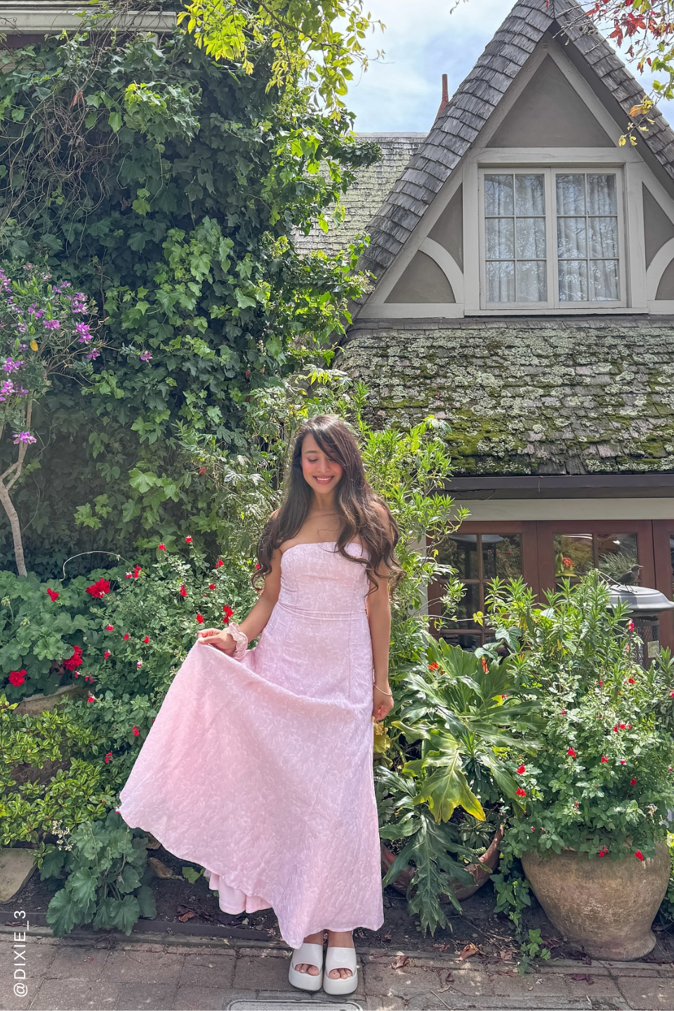 VESTIDO MIDI ROSA TEJIDO