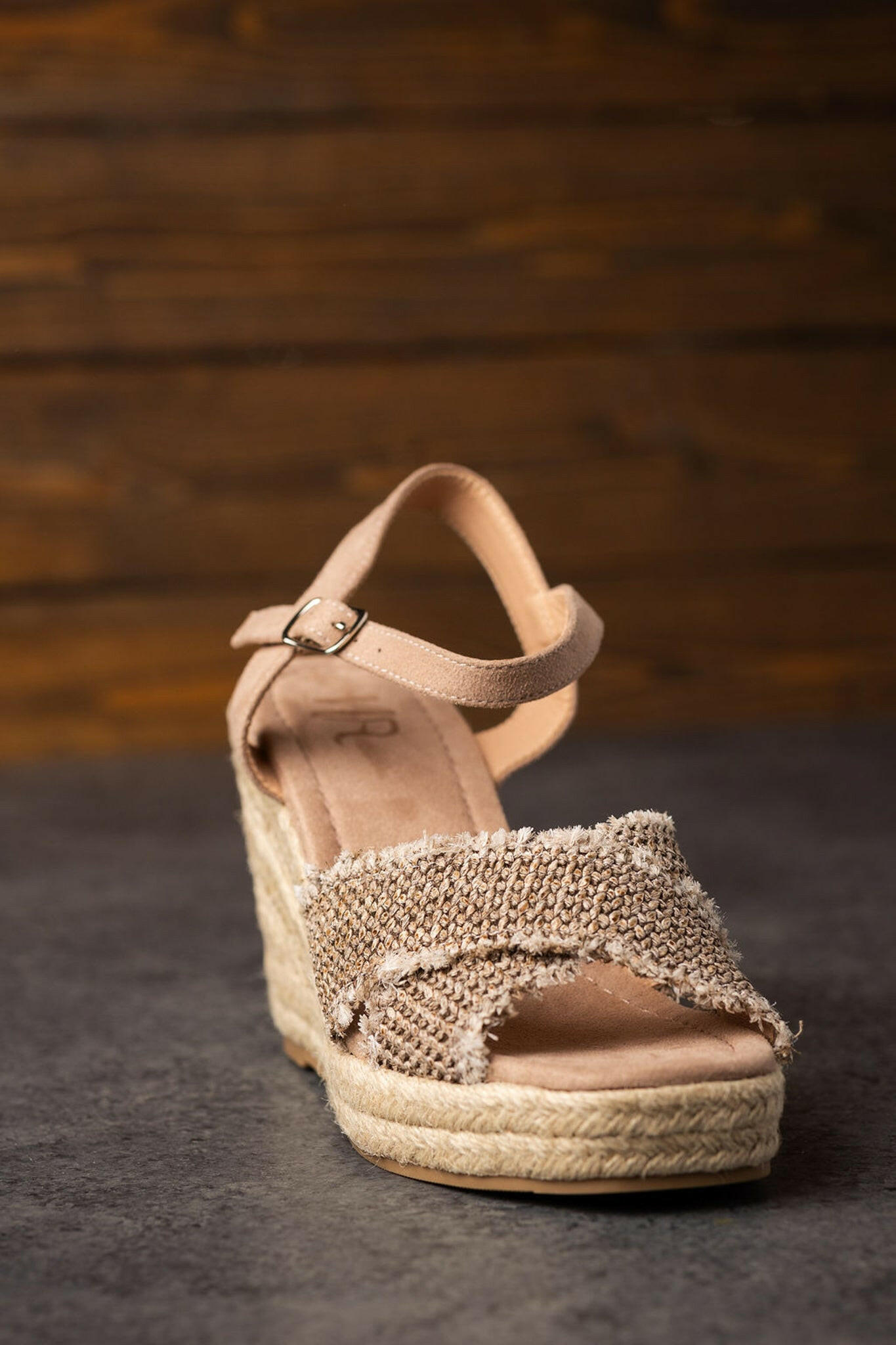 Elinor Wedge in Taupe.