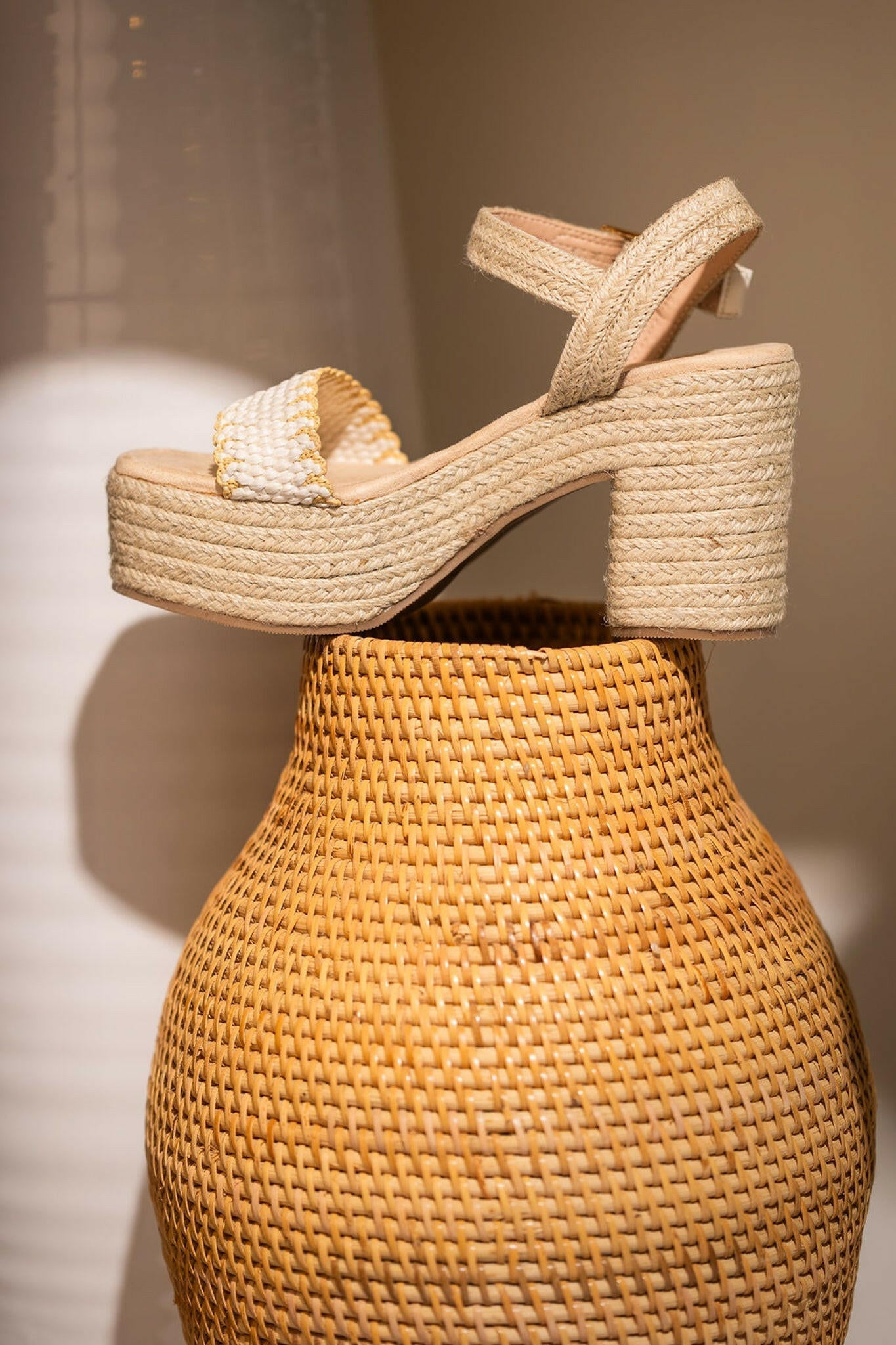 Elise Platform Sandals in Off White.