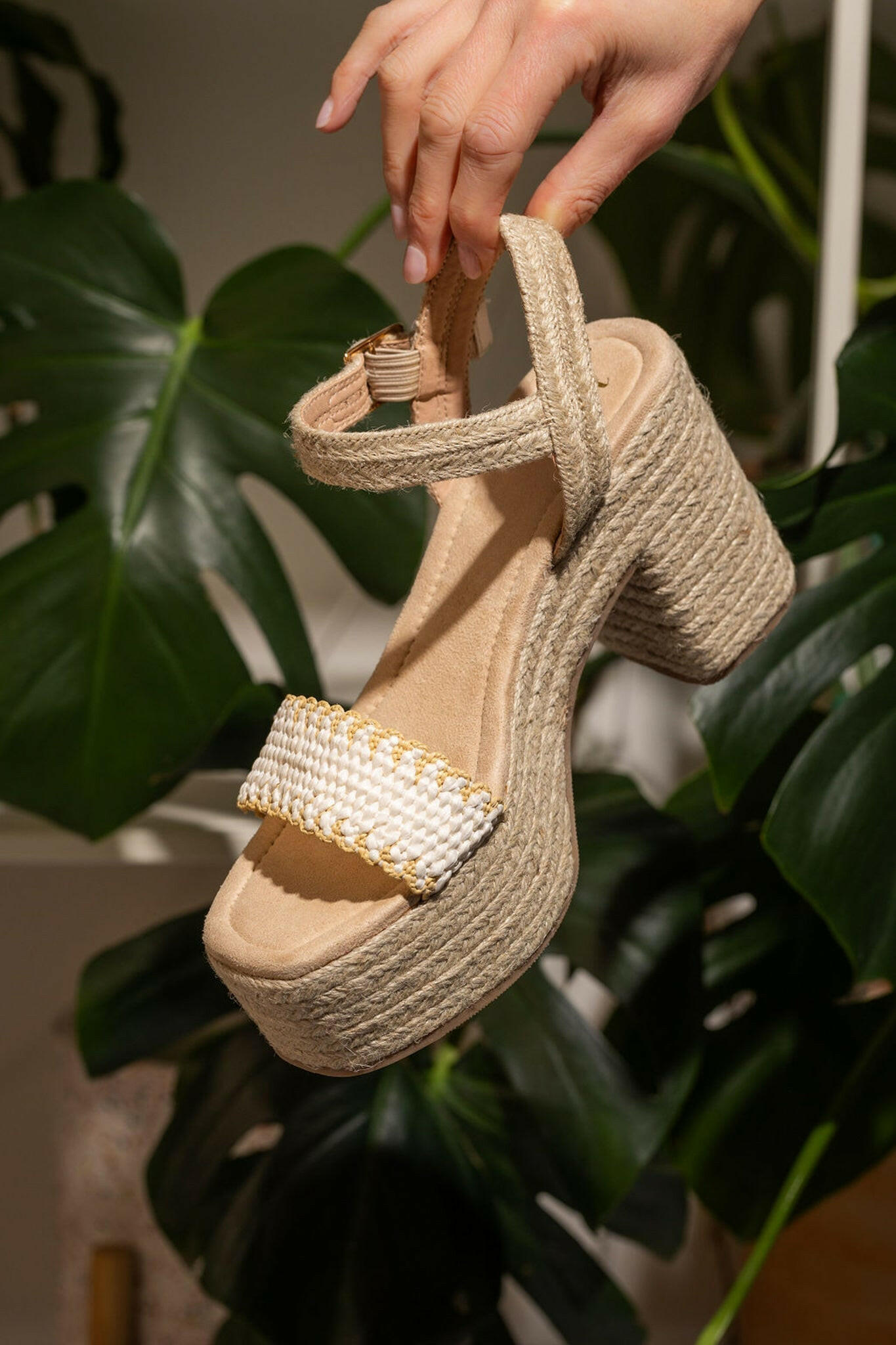 Elise Platform Sandals in Off White.