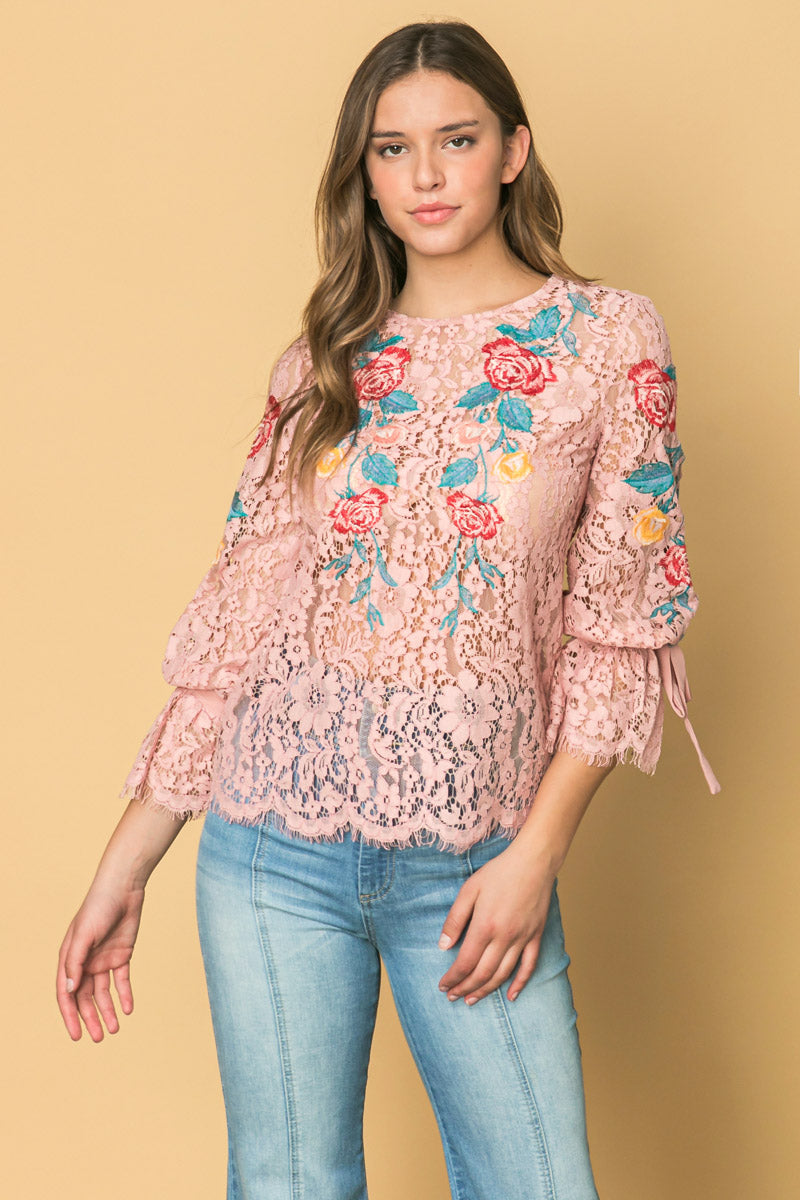 EMBROIDERED LACE TOP - MaraFormigone