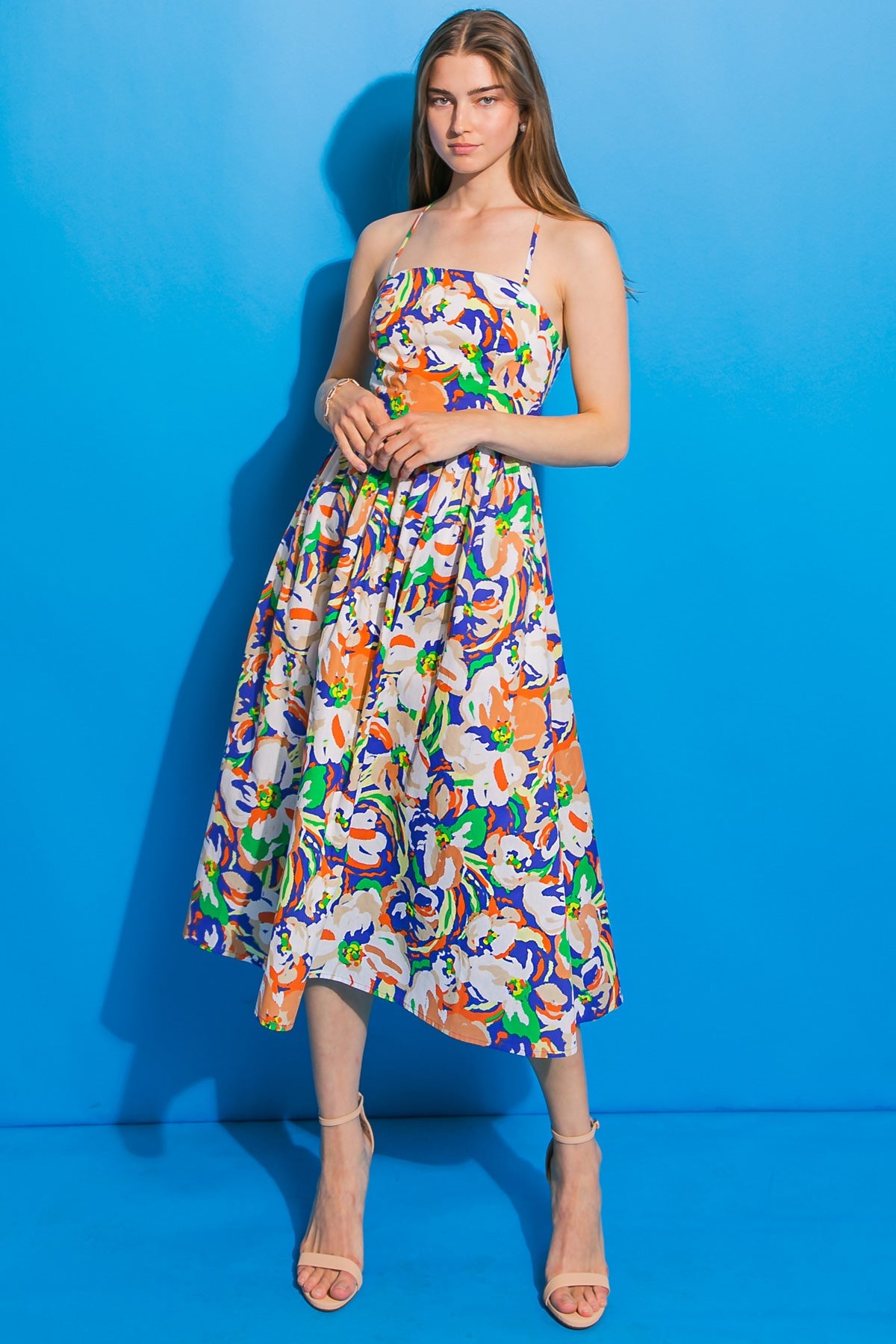VESTIDO MIDI DE POPELINA SWING ME AROUND