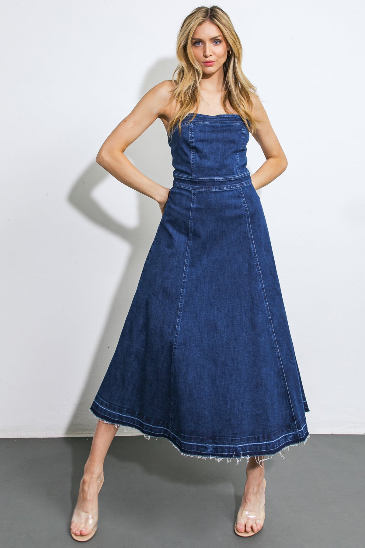 HERE GOES NOTHING DENIM MIDI DRESS - MaraFormigone