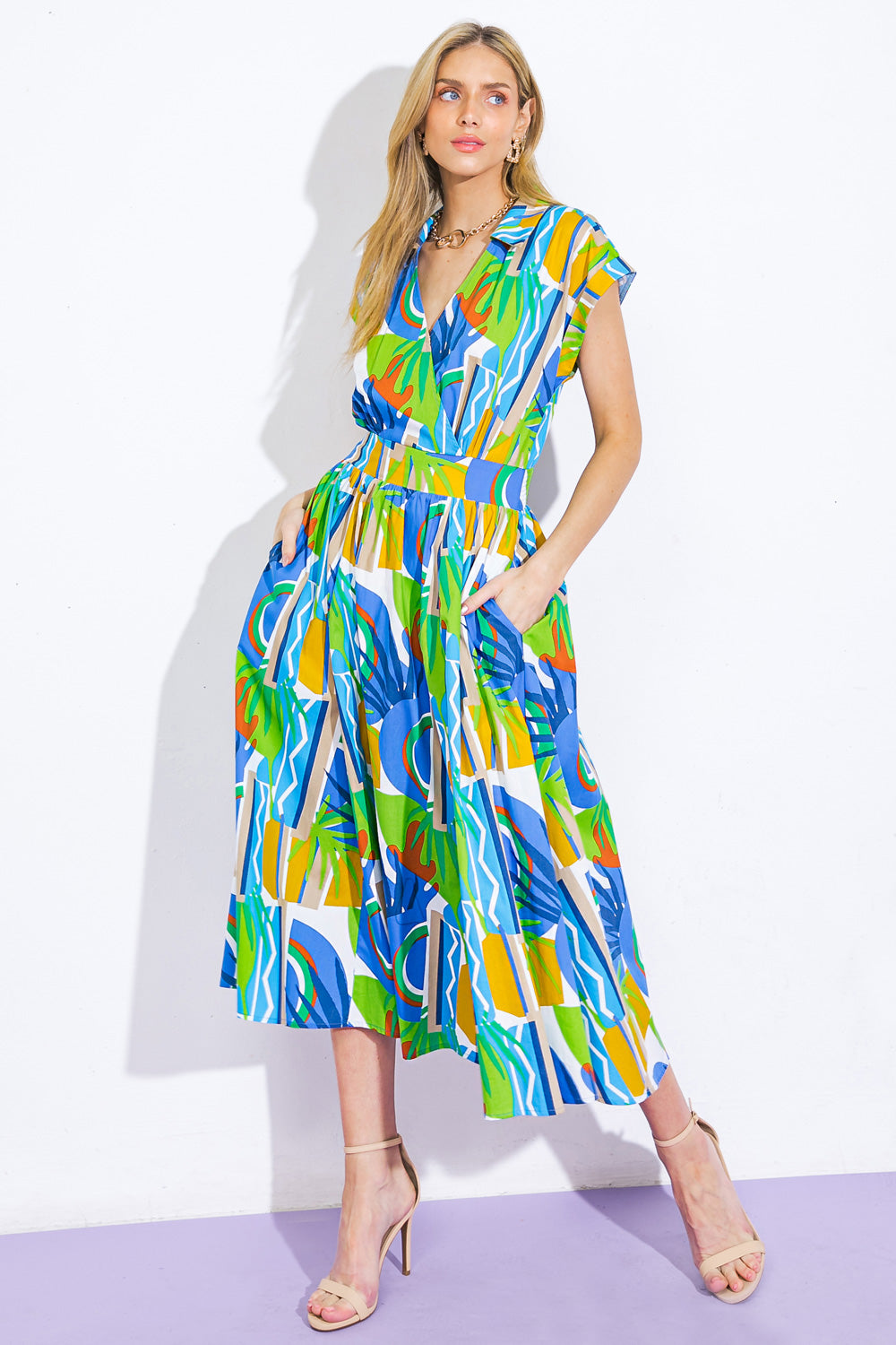 SUMMER MIRAGE WOVEN MIDI DRESS - MaraFormigone