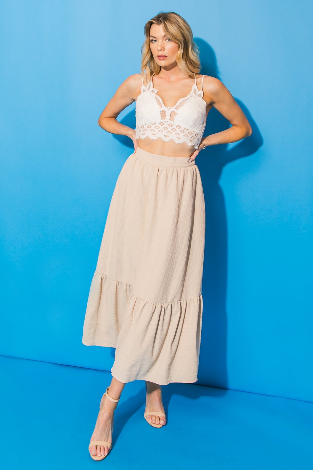 FALDA MIDI TEJIDA DE ÁNIMO PRECIOSO