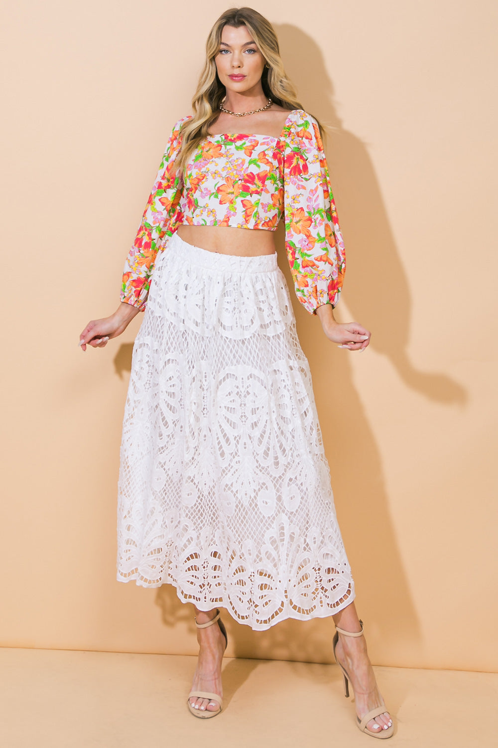 DREAMY NIGHTS WOVEN MIDI SKIRT - MaraFormigone