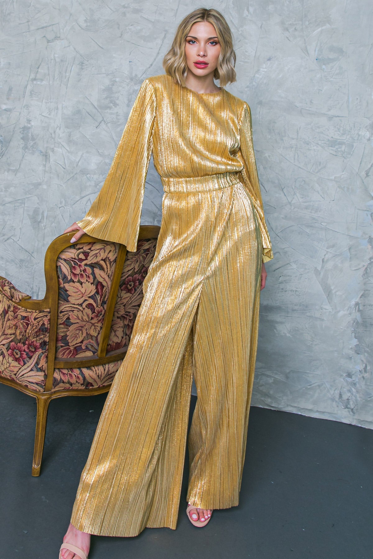 DARE TO DAZZLE PLISSE JUMPSUIT - MaraFormigone