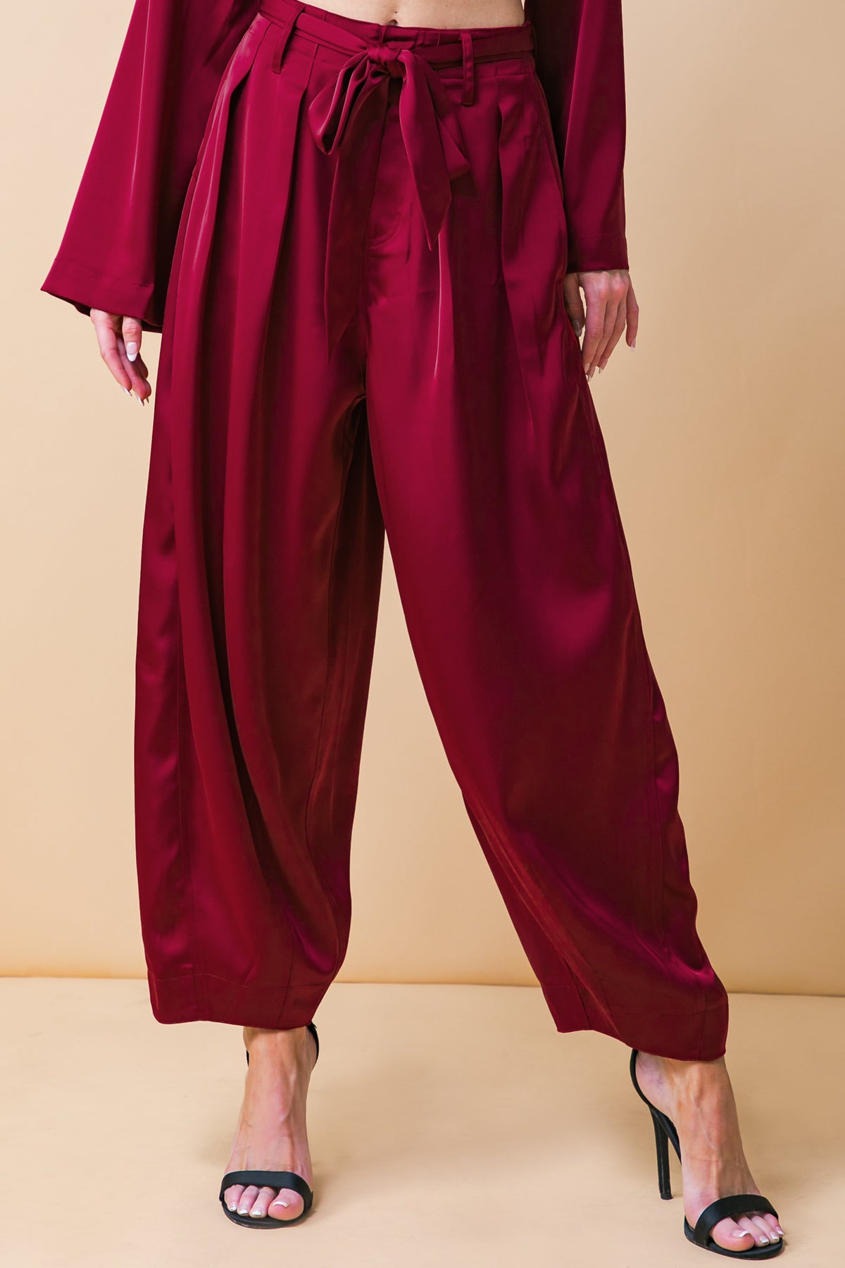 POWERFUL CHARM WOVEN SATIN PANTS - MaraFormigone