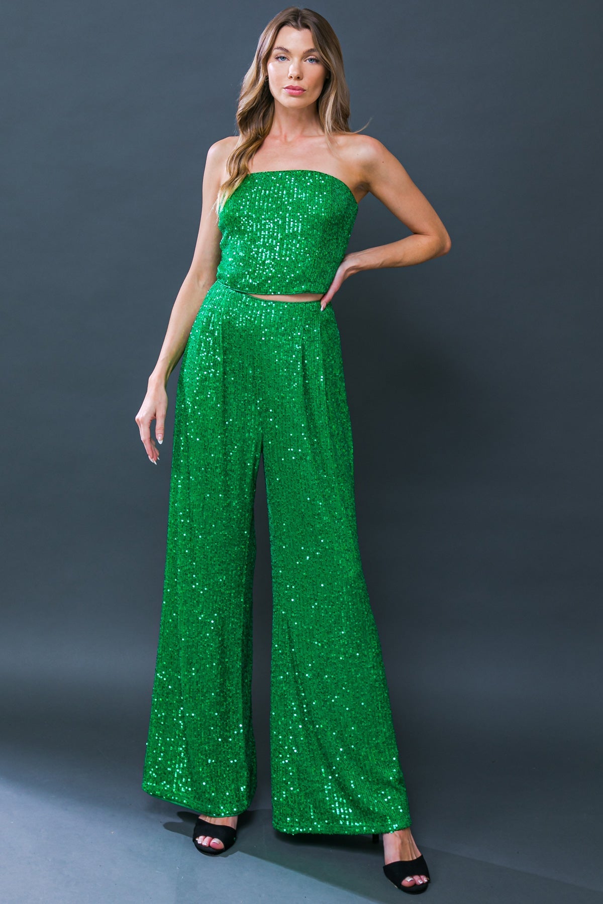 CHARMING COMPOSURE SEQUIN TOP AND BOTTOM SET - MaraFormigone