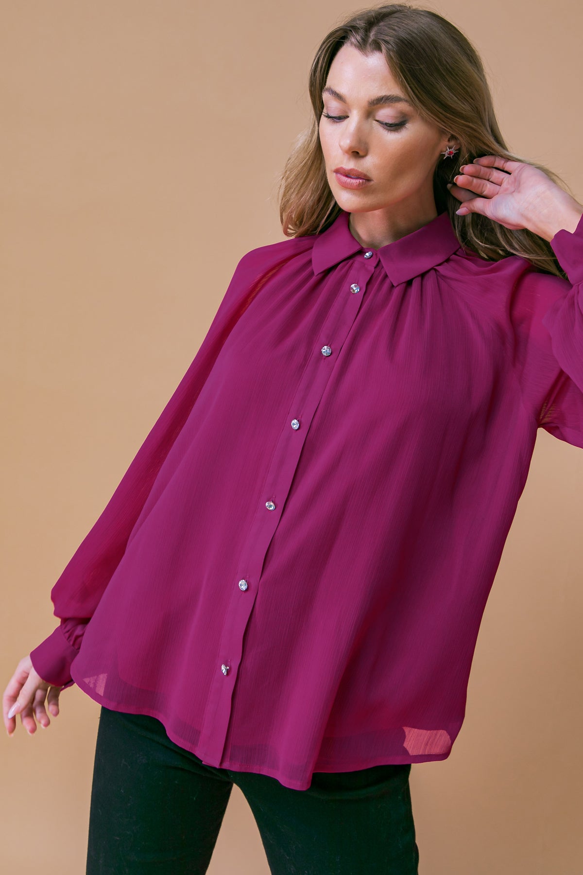 MIDNIGHT CHIC WOVEN TOP - MaraFormigone