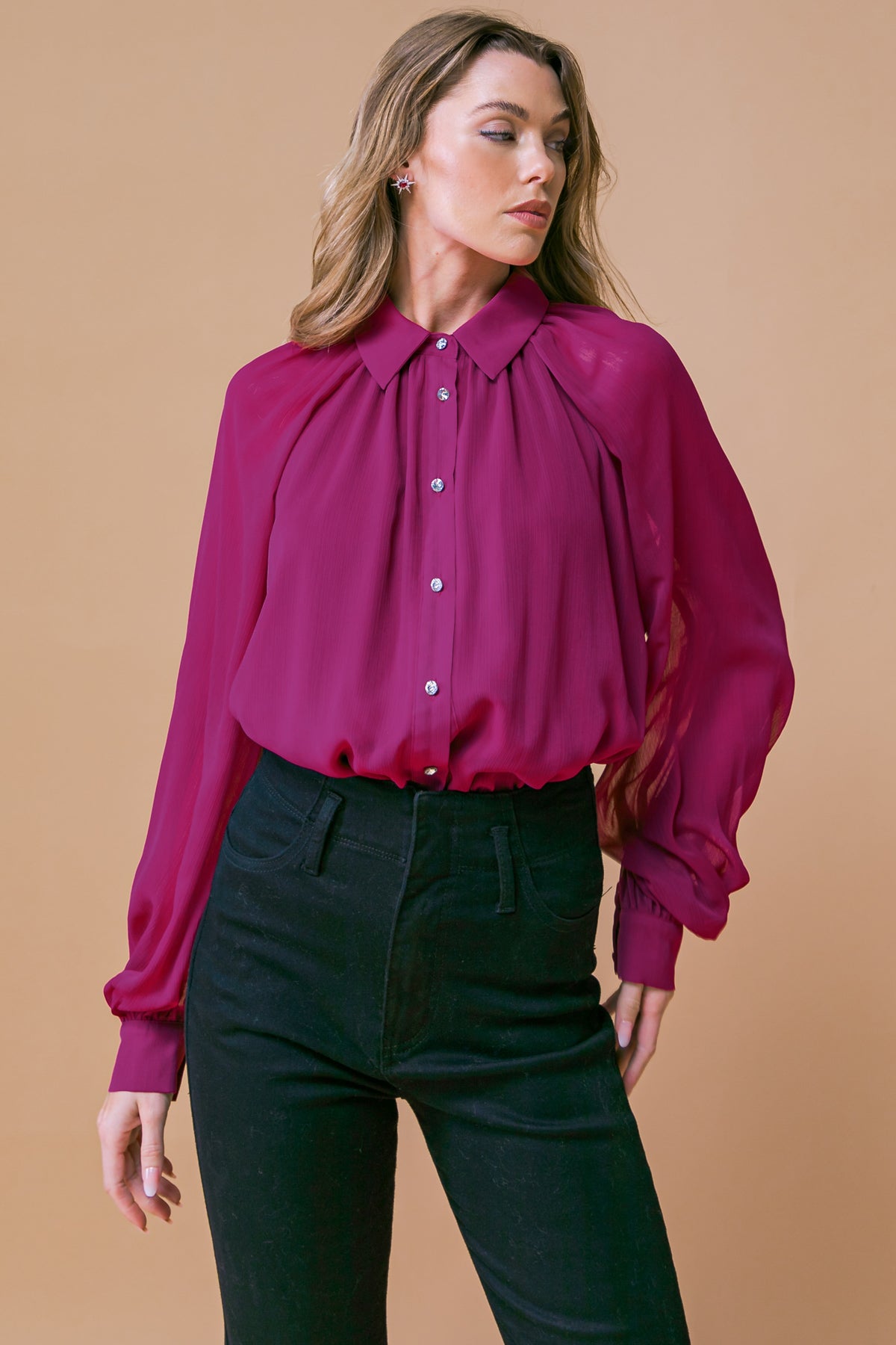 MIDNIGHT CHIC WOVEN TOP - MaraFormigone