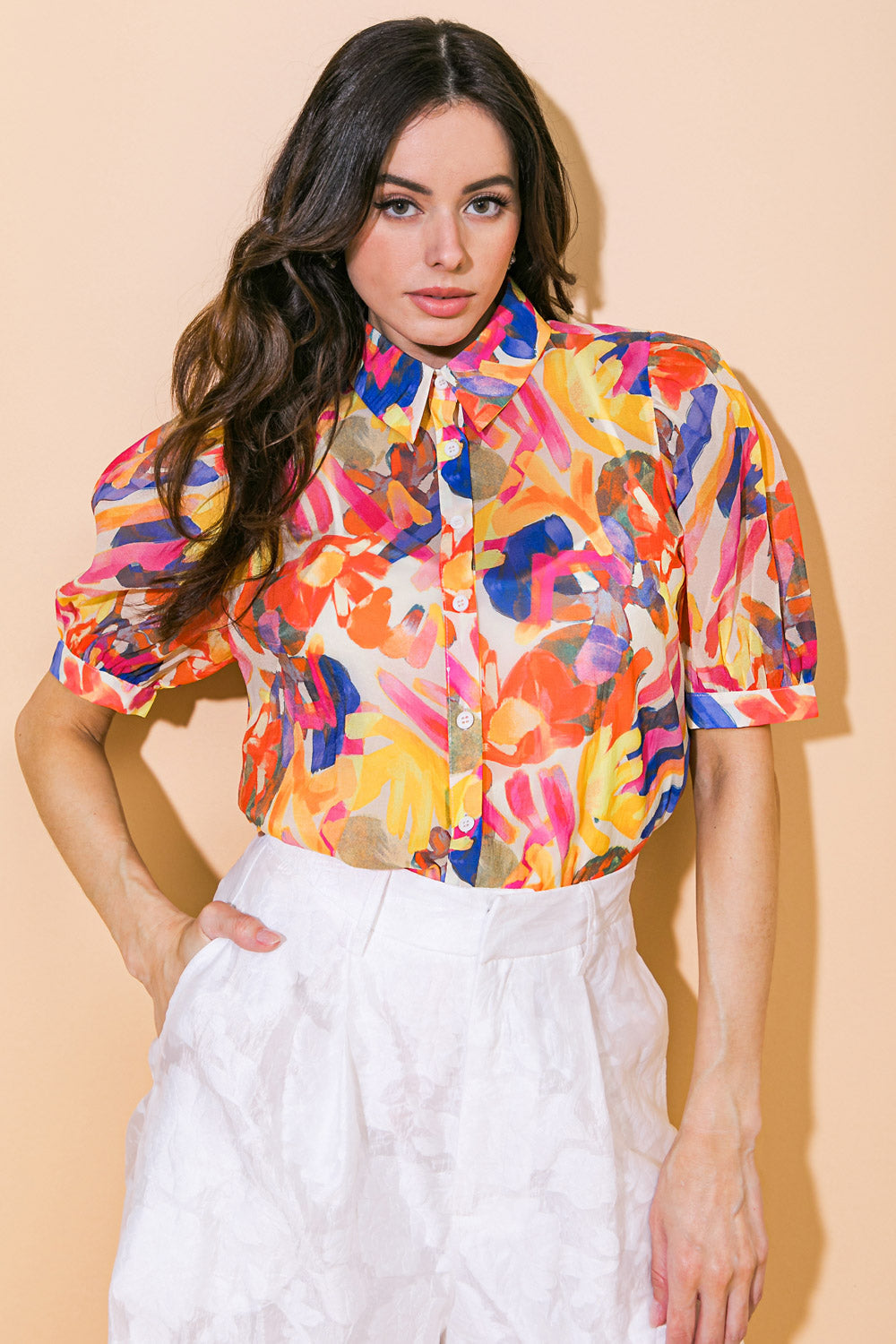 I CROSS MY HEART WOVEN TOP - MaraFormigone