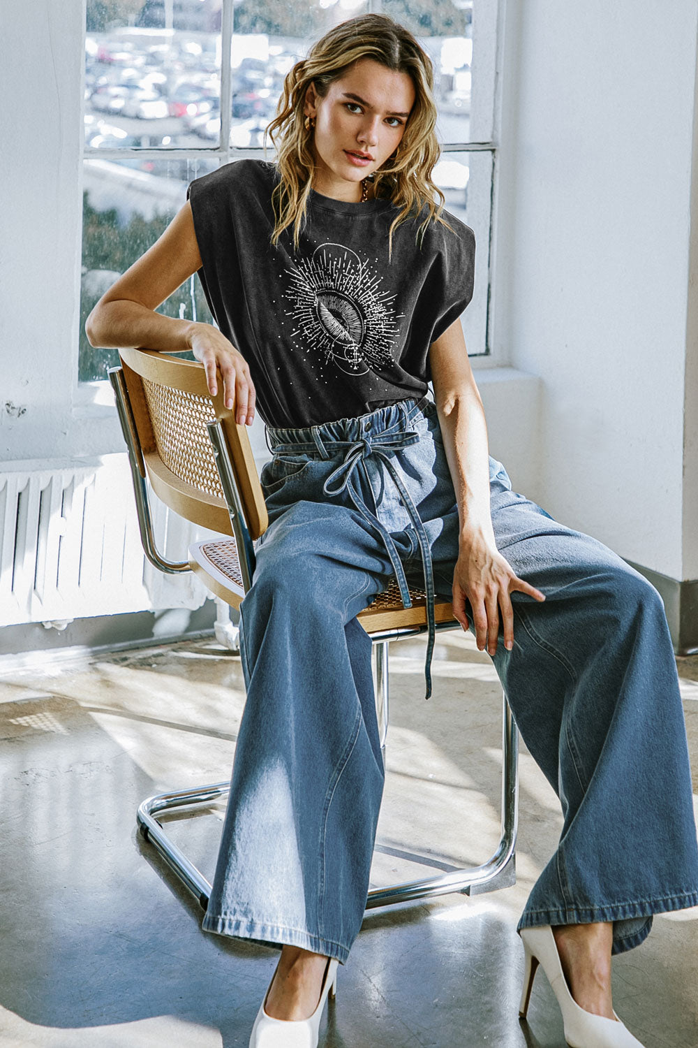 BLUSA DE MALHA LAVADA "MEUS PRÓPRIOS PLANOS"