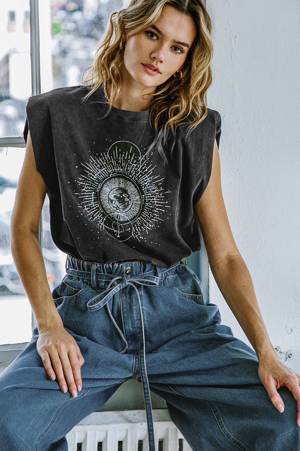 BLUSA DE MALHA LAVADA "MEUS PRÓPRIOS PLANOS"