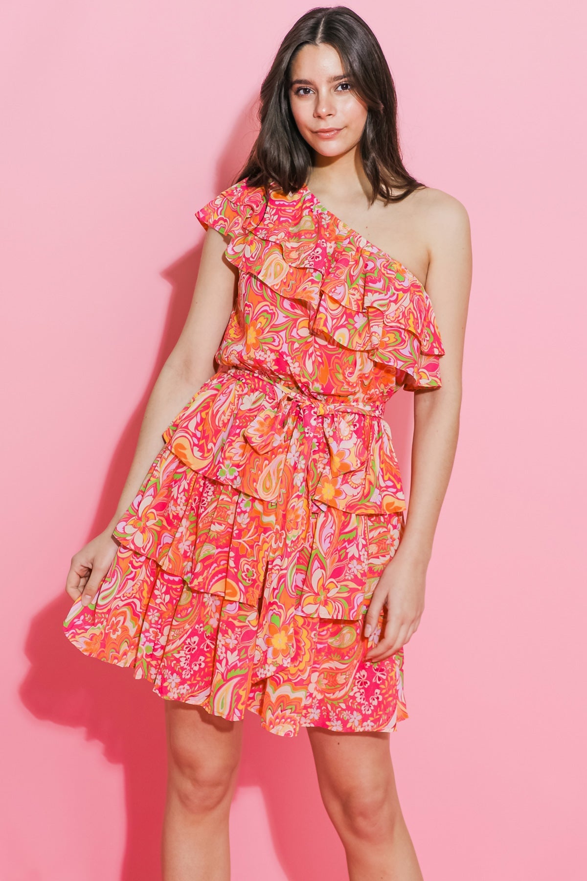 MINIVESTIDO DE UN SOLO HOMBRO DE SUNFLOWER FIELDS