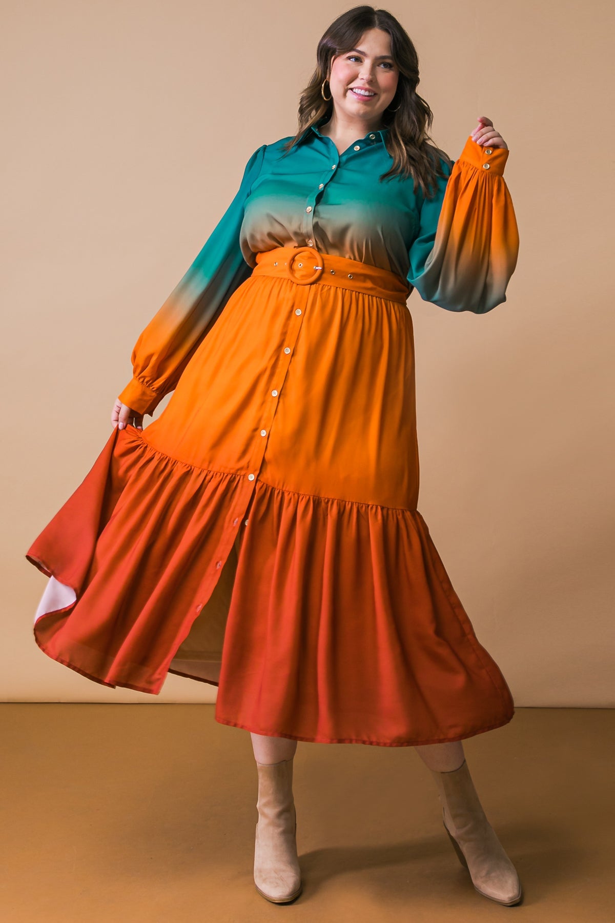 VESTIDO MIDI TEJIDO IMPRESIONANTE