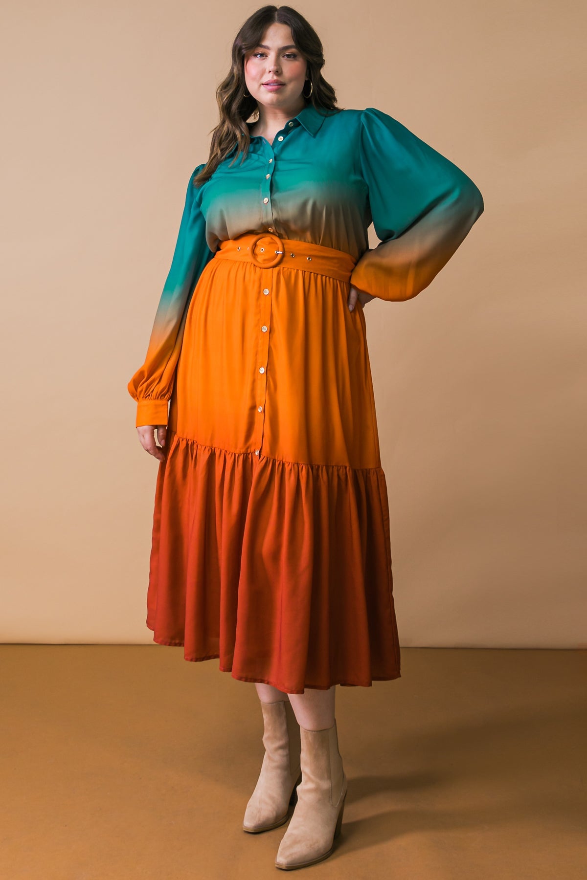 VESTIDO MIDI TEJIDO IMPRESIONANTE