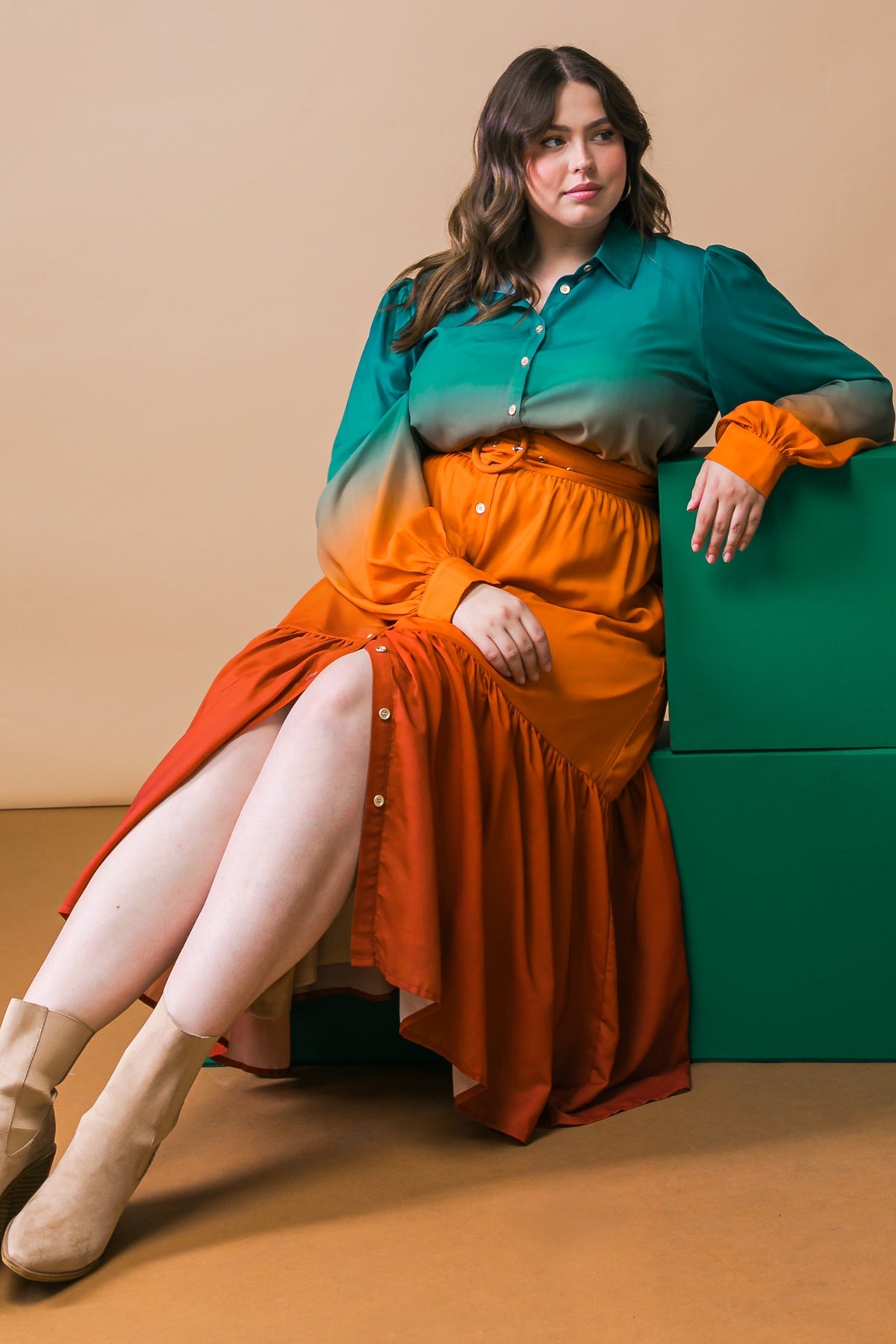 VESTIDO MIDI TEJIDO IMPRESIONANTE