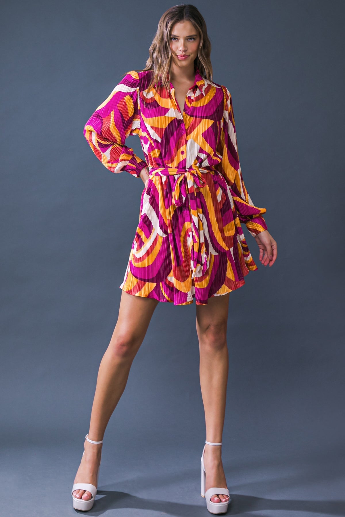 GET ON BOARD WOVEN PLISSE MINI DRESS - MaraFormigone