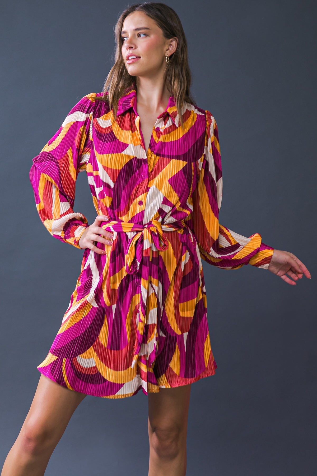 GET ON BOARD WOVEN PLISSE MINI DRESS - MaraFormigone