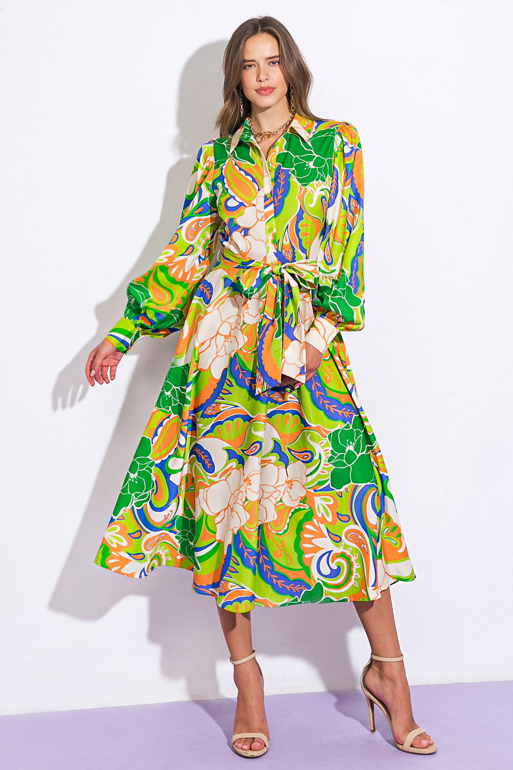 DESIRABLE STYLE WOVEN MIDI DRESS - MaraFormigone