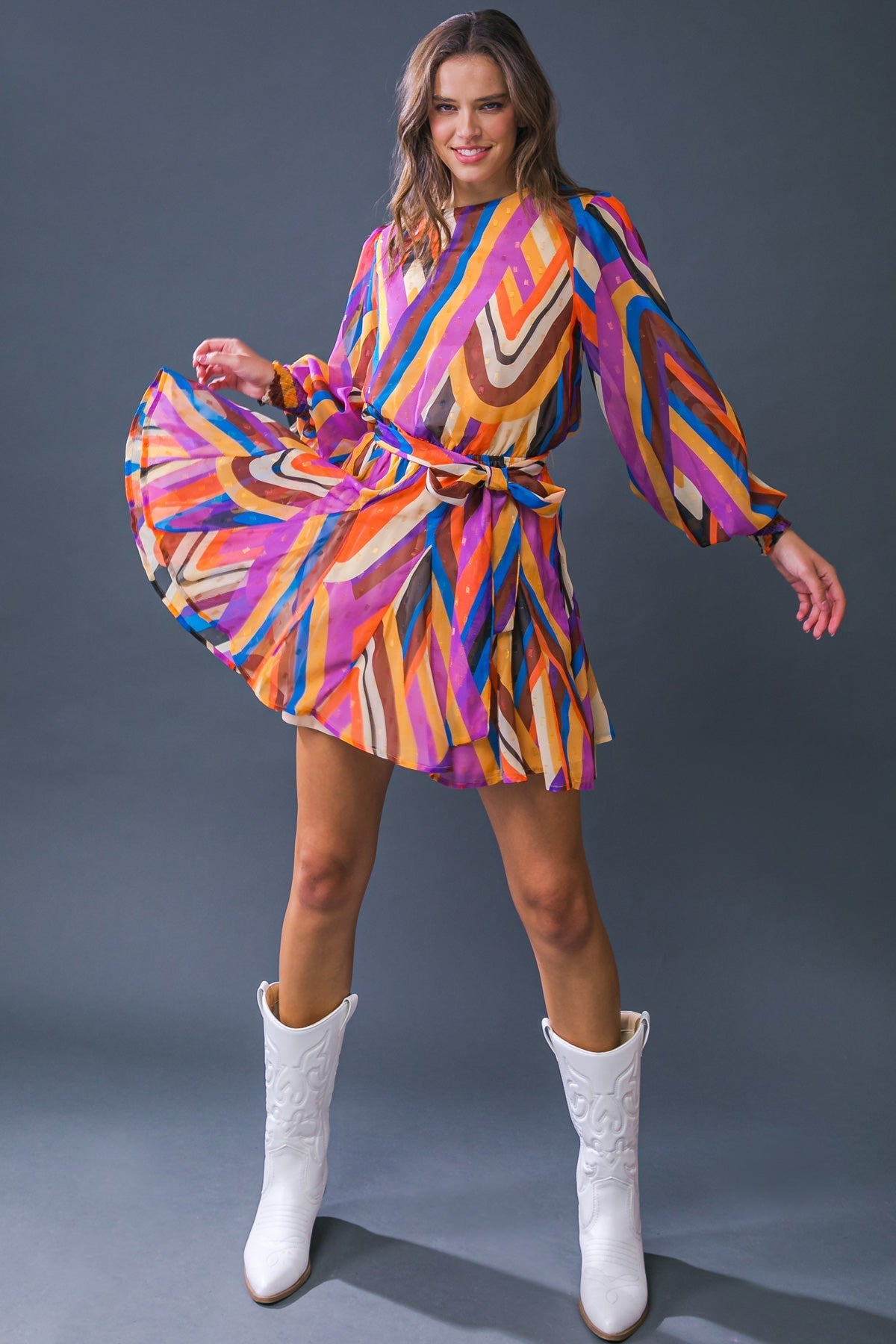 VESTIDO MINI DE TECIDO PALOMA PARA FESTA