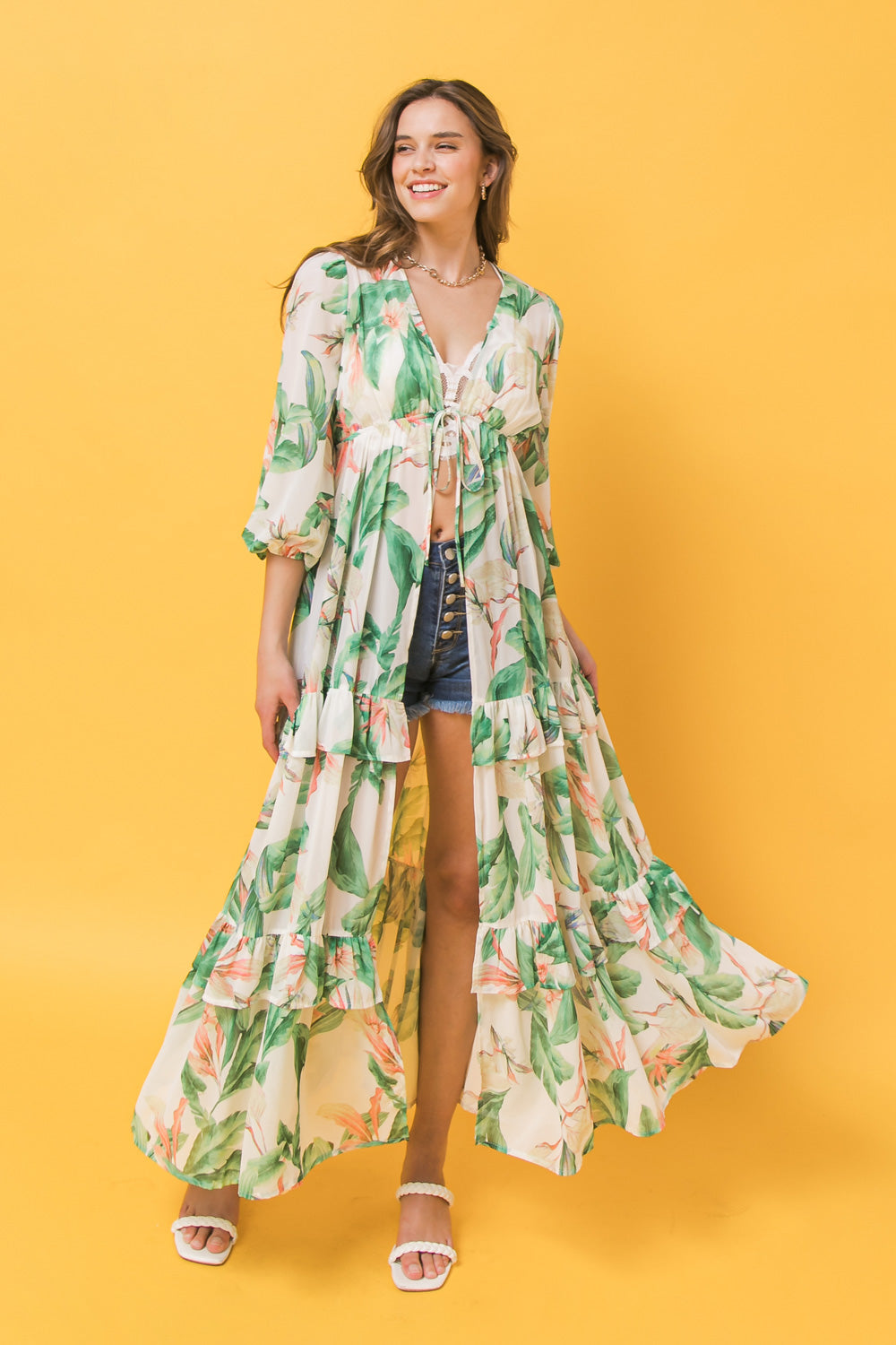 EASY DAYS FLORAL MAXI KIMONO TOP - MaraFormigone