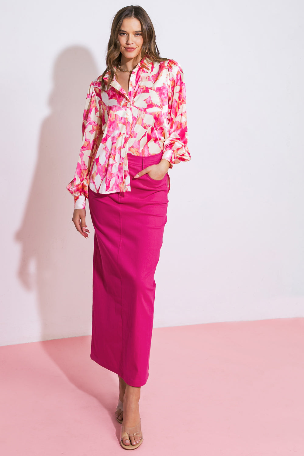 Saia midi de tecido plano "Meu Amor, Meu, Tudo Meu"