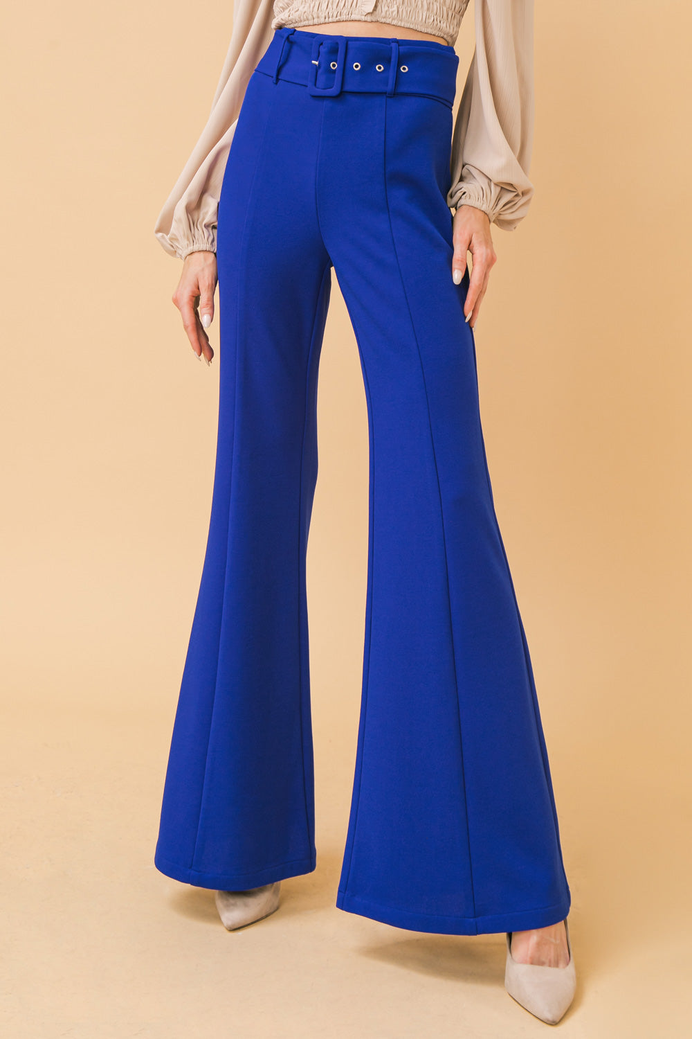 COUNTDOWN THE HOURS WOVEN FLARED PANTS - MaraFormigone