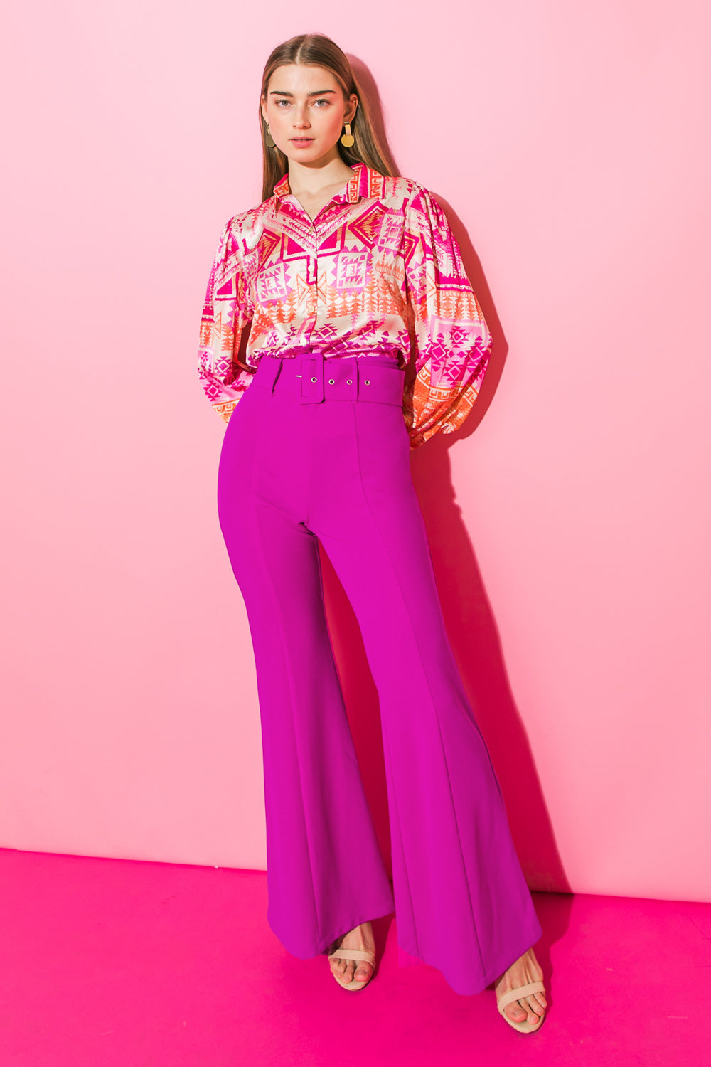 COUNTDOWN THE HOURS WOVEN FLARED PANTS - MaraFormigone