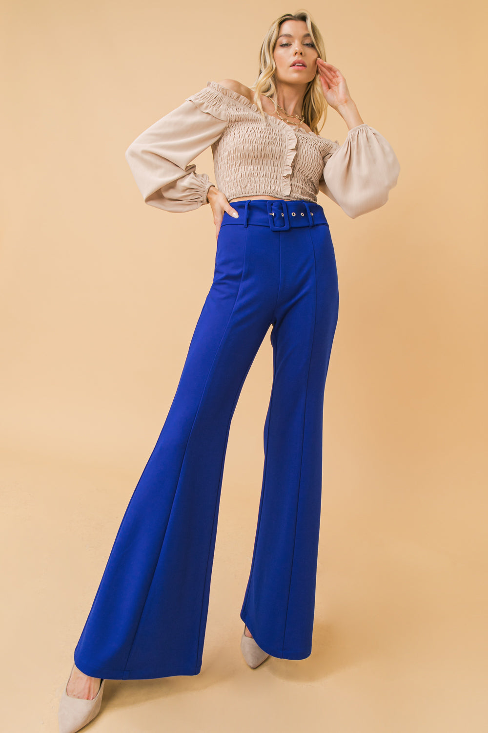 COUNTDOWN THE HOURS WOVEN FLARED PANTS - MaraFormigone