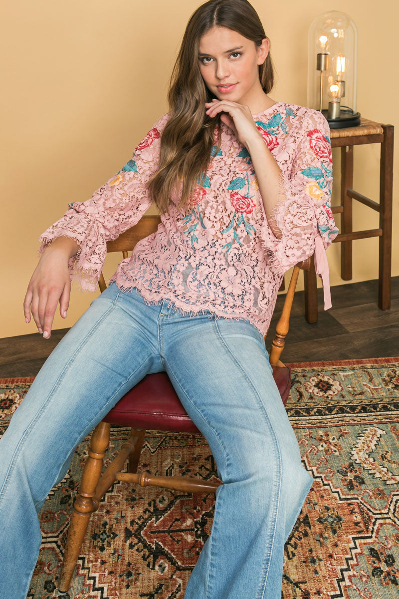 EMBROIDERED LACE TOP - MaraFormigone