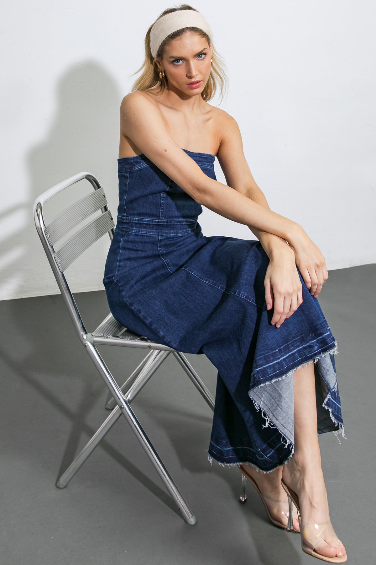 HERE GOES NOTHING DENIM MIDI DRESS - MaraFormigone