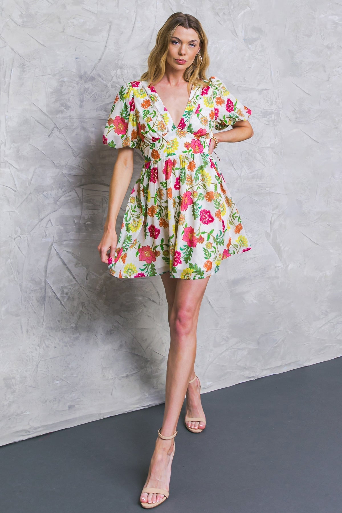 FREE ME TODAY FLORAL WOVEN MINI DRESS - MaraFormigone