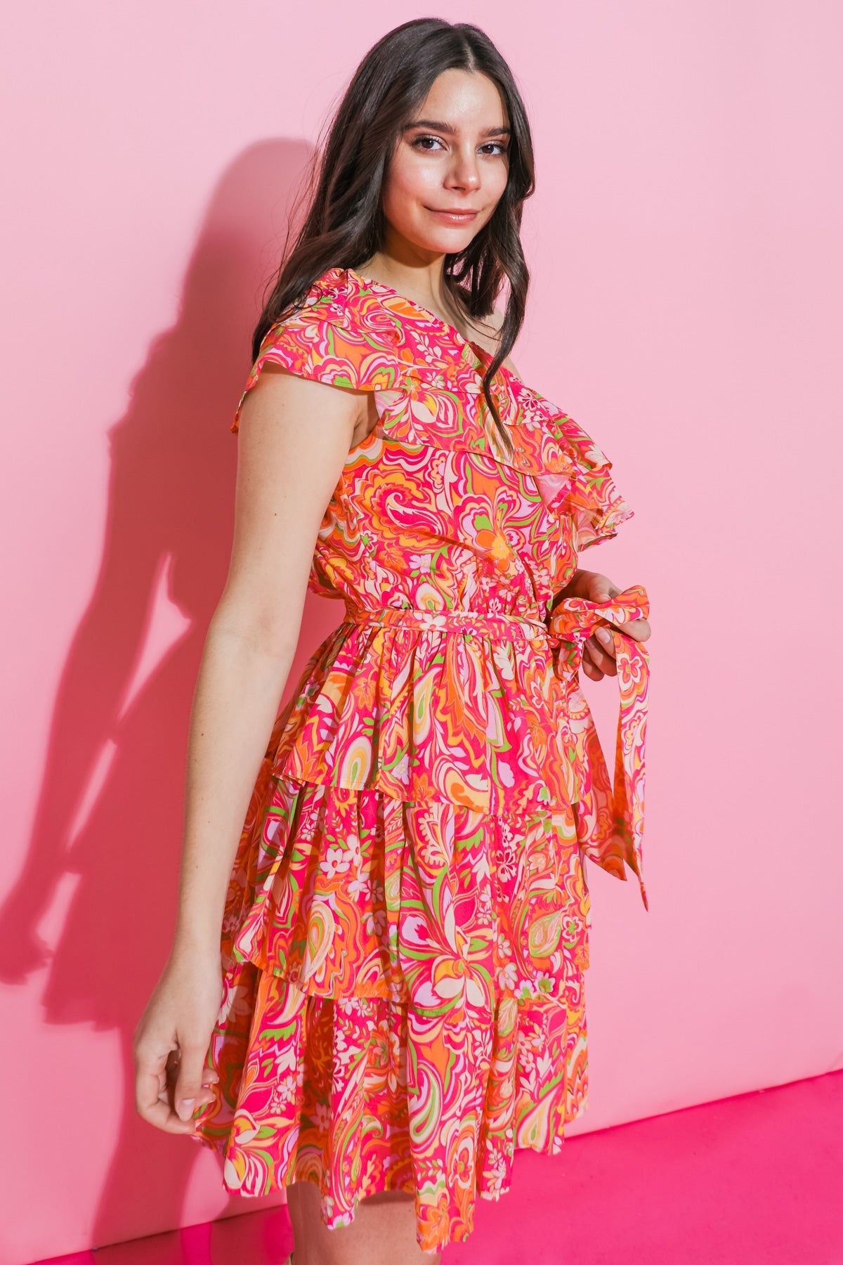 VESTIDO MINI DE UM OMBRO SUNGIRANES FIELDS