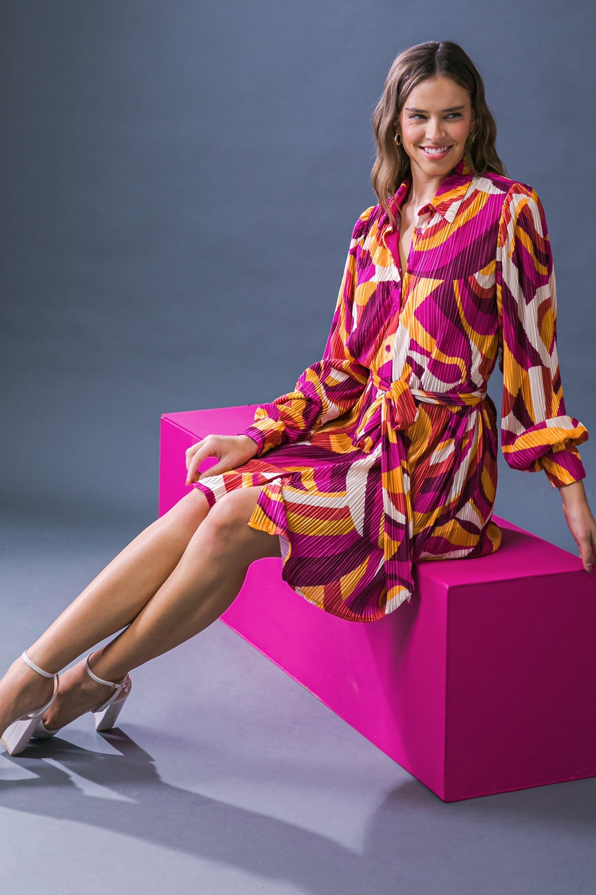 GET ON BOARD WOVEN PLISSE MINI DRESS - MaraFormigone