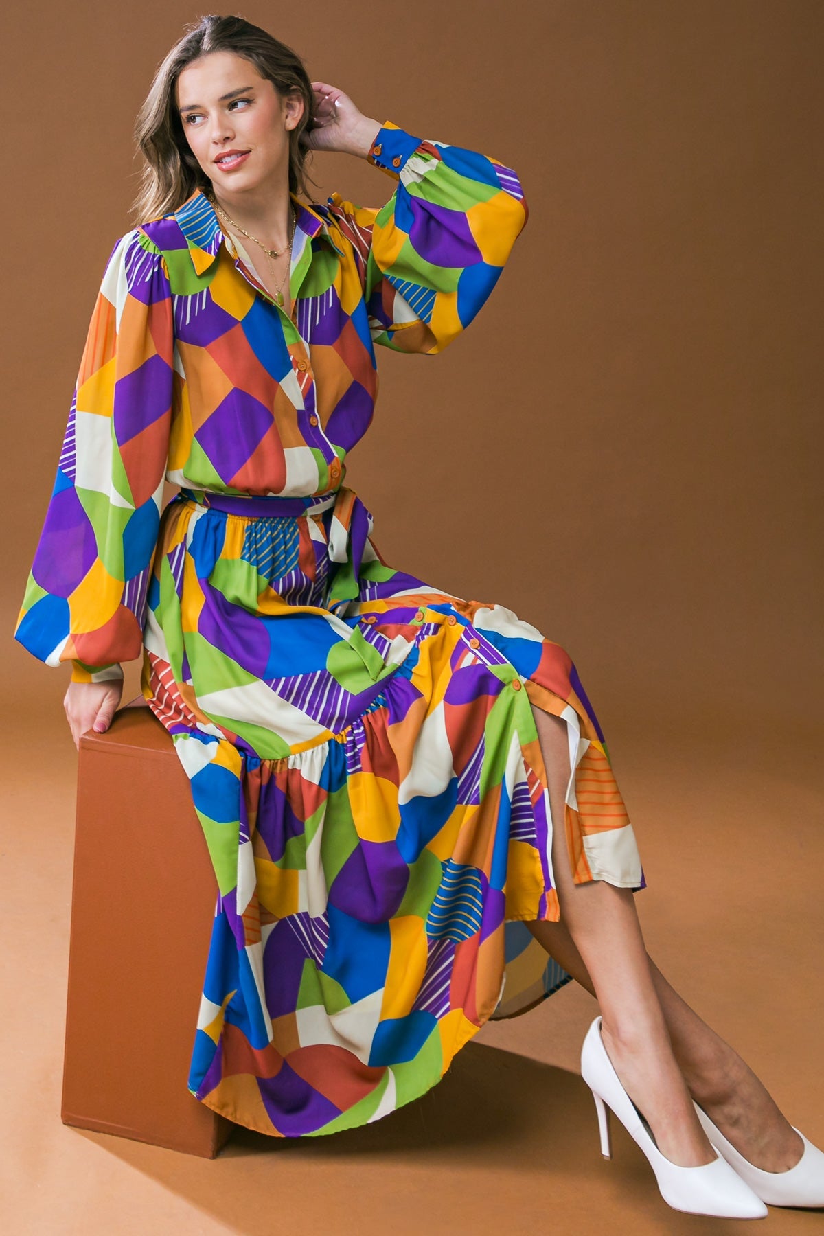 REMARKABLE FLAIR WOVEN MIDI DRESS - MaraFormigone