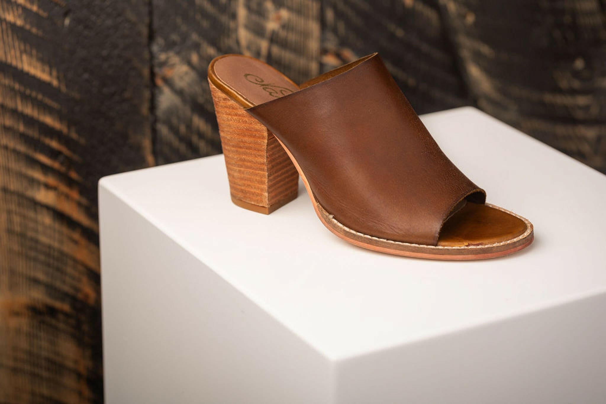 Hallie Heeled Sandal in Tan.