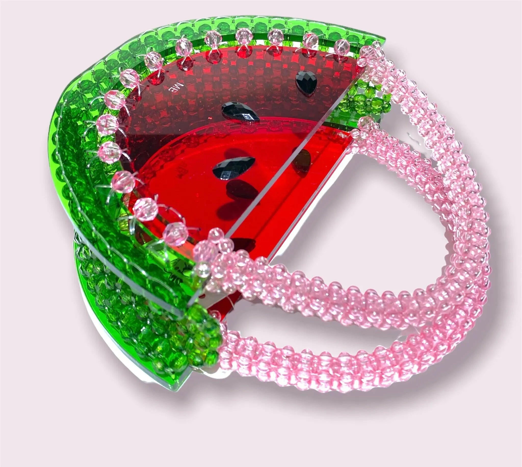 Beautify watermelon handbag beaded acrylic bag.